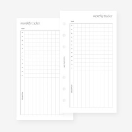 Personal Monthly Tracker Planner Insert Agenda Refill for Filofax Personal, LV MM sized 6 ring agendas, 3.75 x 6.75