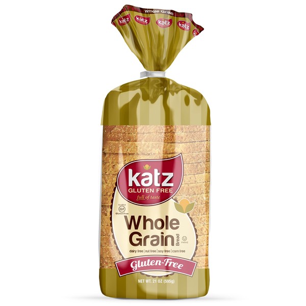 Katz Gluten Free Whole Grain Bread | Dairy, Nut, Soy and Gluten Free | Kosher (1 Pack of 1 Sliced Loaf, 21 Ounce)