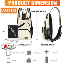 Sling Bag Chest Bag Backpack Women and Men Oxford Fabric Shoulder Backpack Crossbody Bag Shoulder Bag Sports Bag Casual Daypack with Adjustable Shoulder Strap for Outdoor Sports, Travel, Shopping,