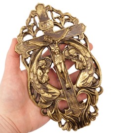 Needzo Elegant Adoration Wall Crucifix, Religious Art for Home and Sanctuary, 8 Inches