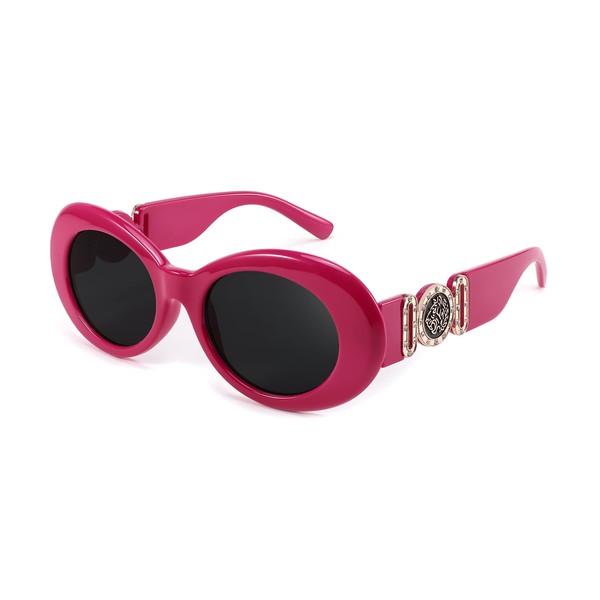 FEISEDY Retro Oval Sunglasses Women Mens 90s Vintage Small Round