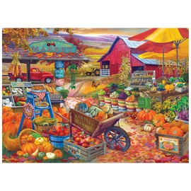 RoseArt - Bigelow Country - Harvest Market 1000 Piece Jigsaw Puzzle, Autumn Farm Market Puzzle for Adults