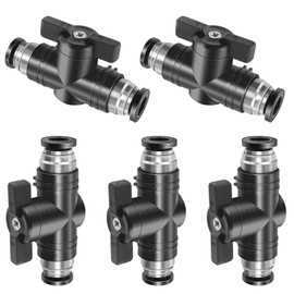 Pneumatic Connector 8 mm Pneumatic Compressed Air Stopcock Round Cord Pneumatic Hose 8 mm Connector Pneumatic Valve Pneumatic Direct Head for Gas Quick Coupling Pack of 5