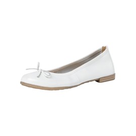 MARCO TOZZI Ladies Leather Bowknot Ballet Flats, white 1