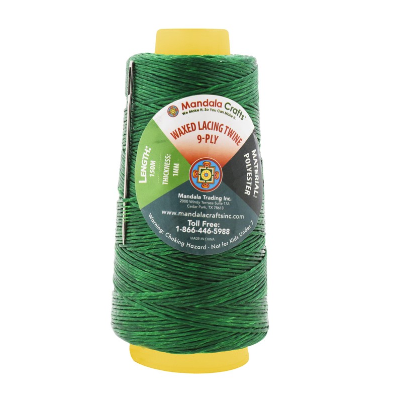 Mandala Crafts Green Whipping Twine Lacing Cord Wax String -