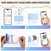 PRAOAHEI Mini Printer, Portable Photo Printer with 10 Rolls of
