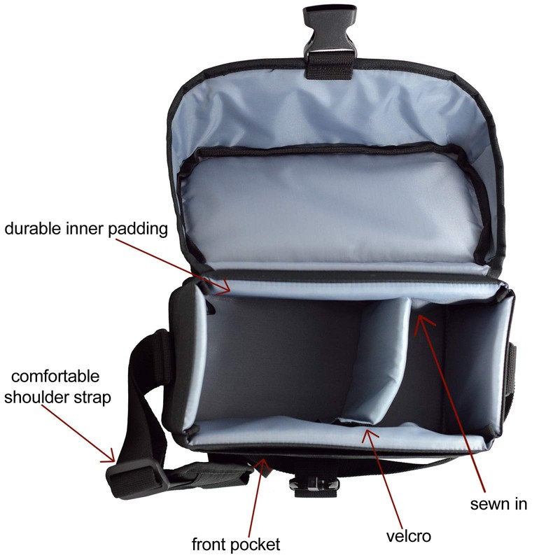Canon 100ES Well-Padded Multi-Compartment Digital SLR Camera Case EOS Shoulder