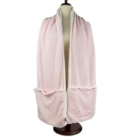 Wolf Essentials AnyWear Collection – CozyCarry Recycled Fleece 6-Pocket Scarf, Pink