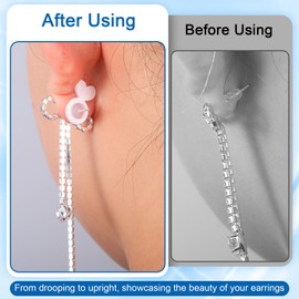 XLIUAX 50Pcs Clear Silicone Earring Backs for Droopy Ears, Earring Lifters for Heavy Earrings Support Backs Comfortable Earrings Back Replacements for Big Studs
