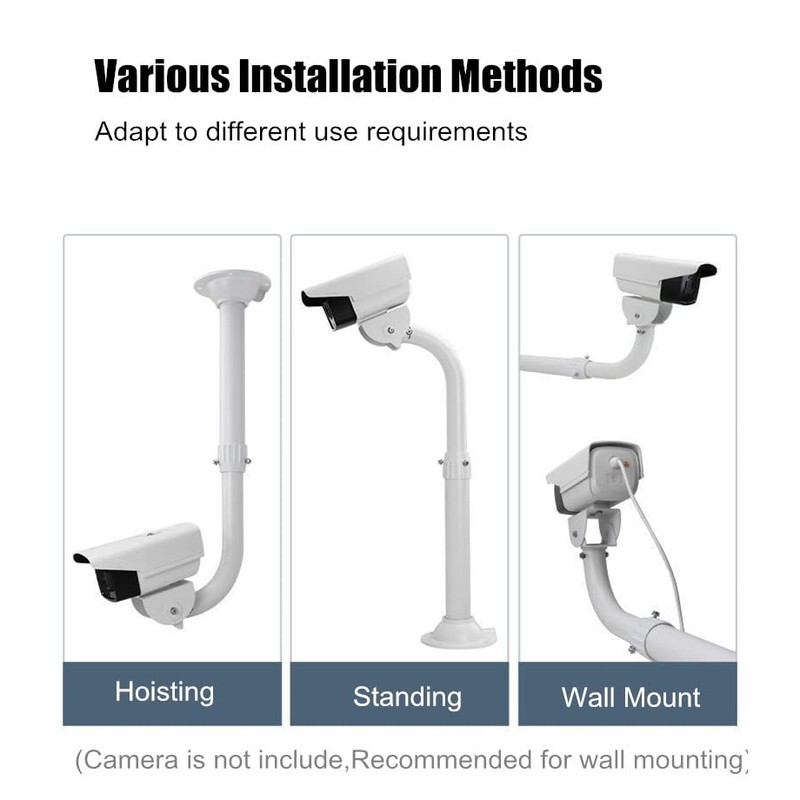 V-Fiabilidad J-Shaped Security Camera Mounting Bracket Extender Pole,30-60cm Adjustable Ceiling