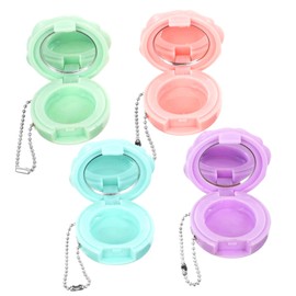 BIUDECO 4pcs Travel Makeup Containers Refillable Eyeshadow Lipstick Cases Compact Cosmetic Jars for Women Girls Blush Foundation Lip Balm Lightweight Easy to Carry