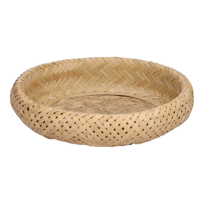 Round Bread Baskets Bamboo Hand Woven Fruits Vegetable Storage Basket