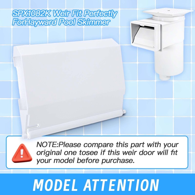 LOUISIOS Replacement Weir Gate for Hayward SPX1082K Skimmers - White,