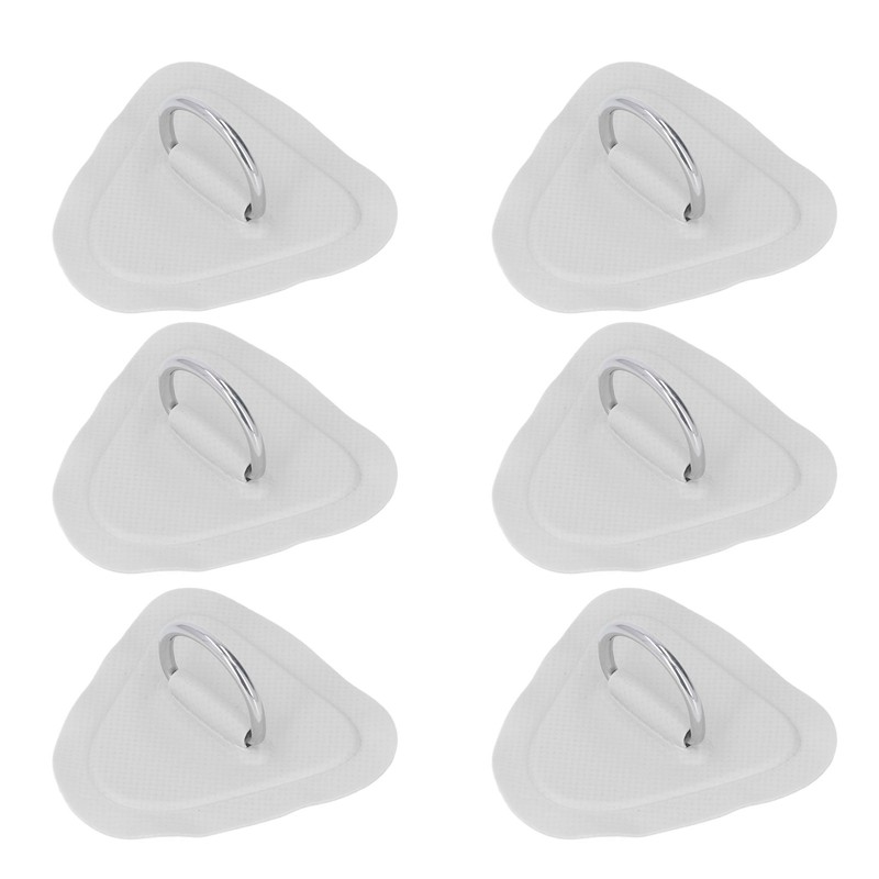 6Pcs PVC D Ring Patch Elastic Rope Set Stainless Steel