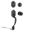 LOQRON Heavy Duty Front Door Handle Set Matte Black Entrance