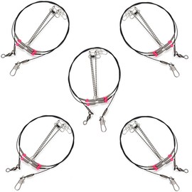 5PCS Wire Trace Leader Rig Stainless Steel 3 Arms Fishing Rigs Tackle 50lb Fishing Lures Wire Leader Trace for Fresh/Salt Water