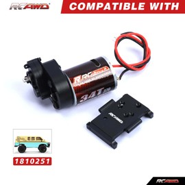 RCAWD CR18P 370 Motor 34T Metal Gearbox Combo Transmission for Hobby Plus 1/18 CR18P Rock Van & Trail Hunter Upgrade Parts