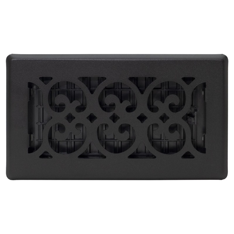 Decor Grates ST408 Scroll Design Floor Register, 4x8 Inches, Textured