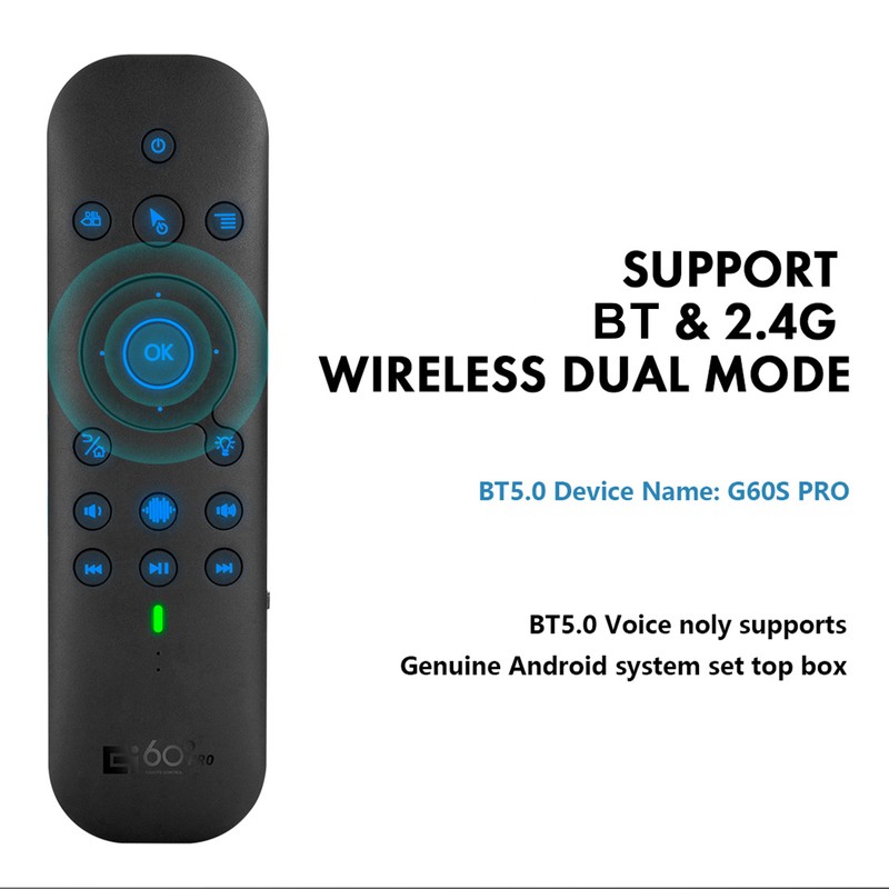 G60SPRO BT 2.4G Dual Mode Voice Remote with Keypad 6-Axis