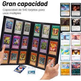 Álbum de Tarjetas de 540 Tarjetas - Carpeta para Tarjetas con 9 Bosillos 30 Páginas - Gran Capacidad Coleccionador de Tarjetas para Pokémon para Cartas de MTG, Digimon, Magic, YUGIOH (Rojo)