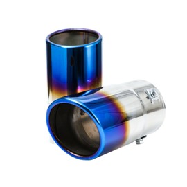 Tritrust Pack of 2 Muffler Exhaust Tip Pipe Stainless Steel Chrome Fit 1.75 - 2.5 inch ⌀