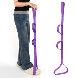 Heclia 45 Inch Leg Lifter Strap with Multi Loops, Post Surgery Recovery Aid for Hip Replacement & Knee Surgery, Assist Device for Adults & Elderly to Get in and Out of Bed, Durable Adjustable(Purple)