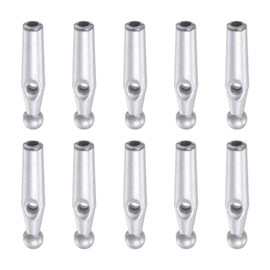 HARFINGTON 10pcs Umbrella Tail Beads 2mm Hole Dia 21mm Length Gum Umbrella Bone Cover for Folding Umbrella Cover Parts, Silver Tone