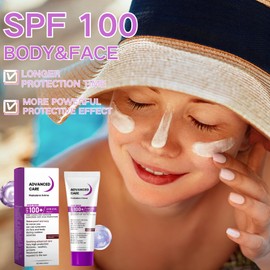 Sun Cream Spf 100 - Spf 100 Sunscreen - Uvb/Uva High Protection Spf 100 Face Moisturiser - Factor 100 Sun Screen Prevent Sunburn&Taning - Spf 100 Waterproof Moisturiser Soothing Skin 80g