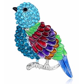 SVBDJ Rhinestone bird parrot brooch pins for women fashion for Dress Sweater Clothes Backpack Hat