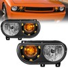 ELH Headlight Assembly Fit for 2008-2014 Dodge Challenger (Black/Amber)