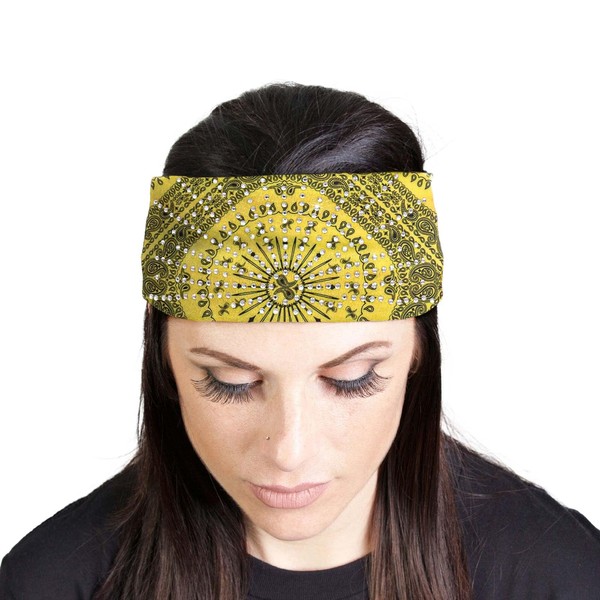 Milwaukee Leather | Bling Designed Wide Headbands-Headwraps for Women Biker