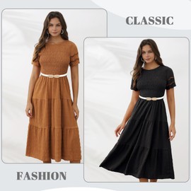 Buywis Women Skinny Belts Thin PU Leather Waist Belt with Gold Buckle for Dresses Leaf 100cm White Fit Waist 24"-37"