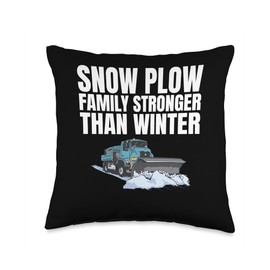 Snow Plow Family Stronger Than Winter Throw Pillow