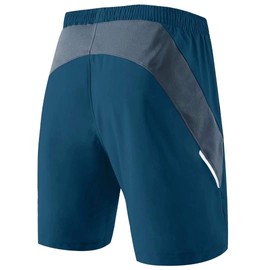 Men’s Sports Shorts, Quick-Drying, Lightweight, with Zip Pocket, peacock blue