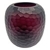 Bergamo Art 10" Decorative Handmade Glass Purple Patterned Oval Vase