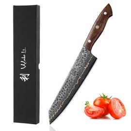 Wakoli Kawa Kiritsuke Chef Knife, 7.9-Inch Blade Kitchen Knife | 67-Layer Damascus Steel with VG10 Core | Copper Inlay | Maple Stabilized Wood Handle | Professional Chef Knife
