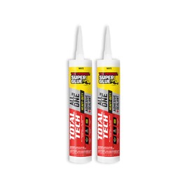 Super Glue - Total Tech - White - All-In-One Adhesive & Sealant - 9.8oz Cartridges - (Pack of 2)