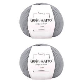 Cashmere and Extra-fine Merino Wool Luxurious Yarns for Hand Knitting and Crocheting, Made in Italy (Grey - 5513, 2)