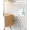 Flat Plug Short Power Extension Cord 1 Foot White 14