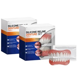 2PCS Silicone Reline Denture Set, Silicone Dentures