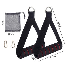 Alriedy Pack of 2 Cable Pull Handles, Fitness Grips Ergonomic for Fitness Bands, Lat Pull Handle Non-Slip, Pulley Handles with Carabiner, Gym Accessories for Strength Training, Triceps Exercise