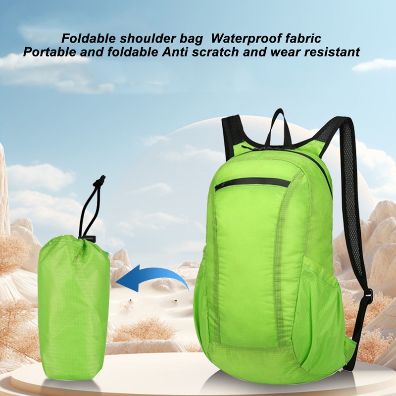 Packable Backpack Oxford Cloth 20L Foldable Waterproof Lightweight Multifunctional Hiking