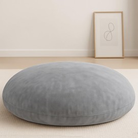 Codi Large Meditation Cushions – Round Floor Pillows for Adults with Removable Washable Cover, Soft and Supportive Floor Cushion for Yoga, Seating and Dog Bed, 32 inch - Grey
