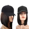 iLUU Short Bobo Synthetic Hair Extensions with Black Baseball Cap