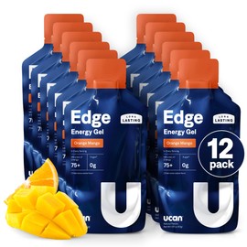 UCAN Geles energéticos Edge Energy Shots, sabor a naranja y mango (12 paquetes de 2 onzas) para correr, entrenar, hacer ejercicio, hacer ejercicio,...