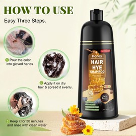ZENITHGLO Dark Brown Hair Dye Shampoo 3 in 1 for Women & Men 100% Gray Hair Coverage - Herbal Ingredients Natural Plant Hair Color - Hair Dye in Minutes 17.6 Fl Oz