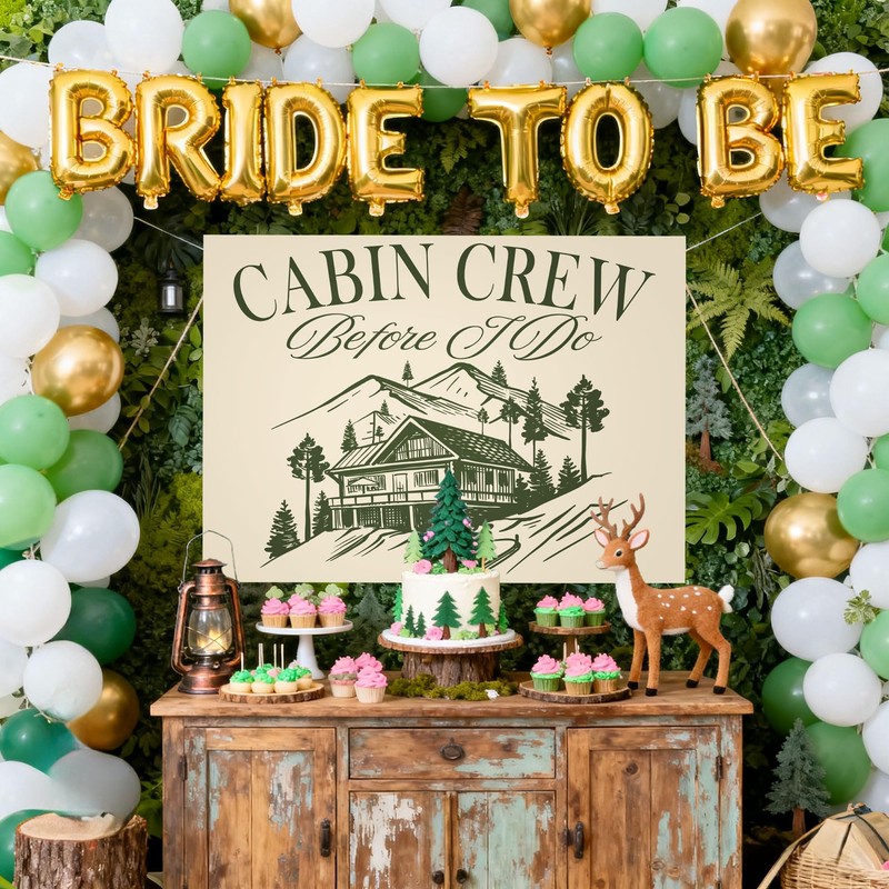 Camping Bachelorette Decoration Sash Cabin Crew Before i Do Backdrop
