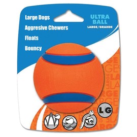 Rocky Mountain Goods Large Ball Dog Toy for Dogs 60 to 100 Pounds - Tough Fetch Ball for Aggressive Chewers - Thick Rubber Core - Ultra Bouncy - Floats in Water - High Visibility