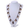 Avalaya Shell, Ceramic, Bone Charm with Bronze Tone Chain Necklace/Boho