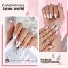 White Press On Nails French Tip | GJZEZ Short Almond